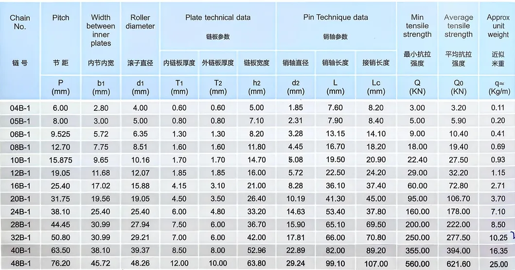 24b Industrial Chain B Series Industrial Chain Short Pitch Conveyor Chain National Standard Transmission Chain Carbon Steel Roller Chain